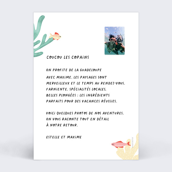 Carte postale Aquatique Verso