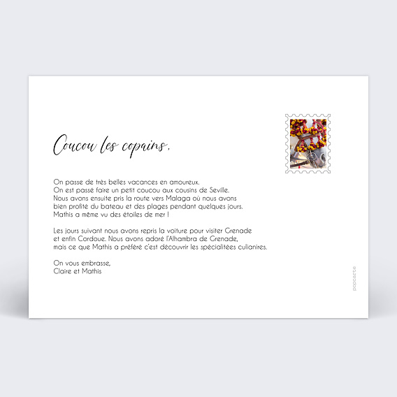 Carte postale Bandeau Coloré Verso