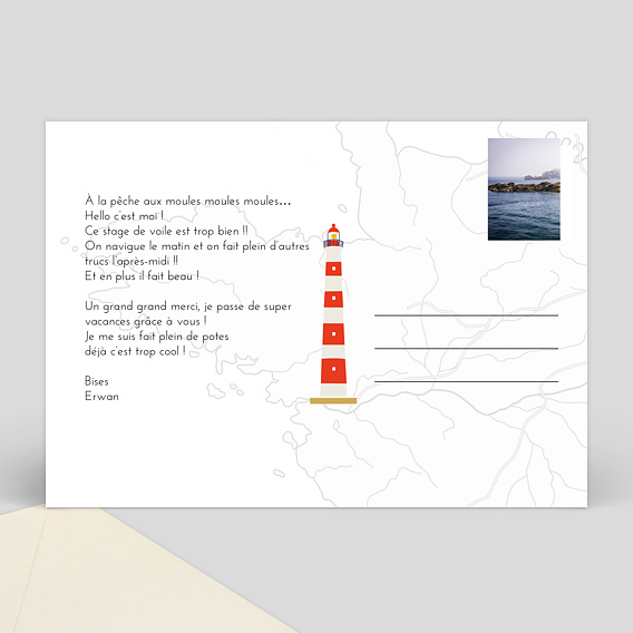 Carte postale Typographie Bretagne Verso