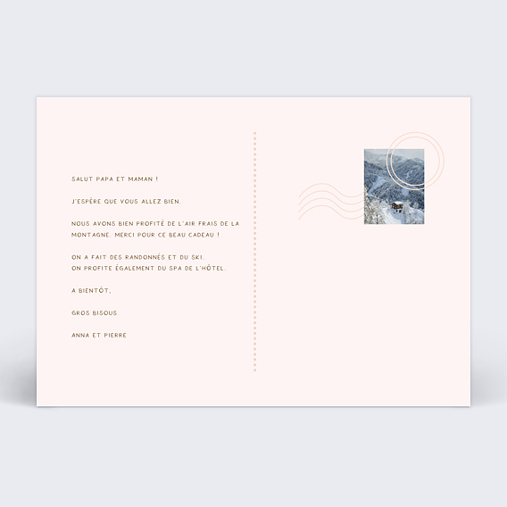 Carte postale Brise d'Hiver Verso