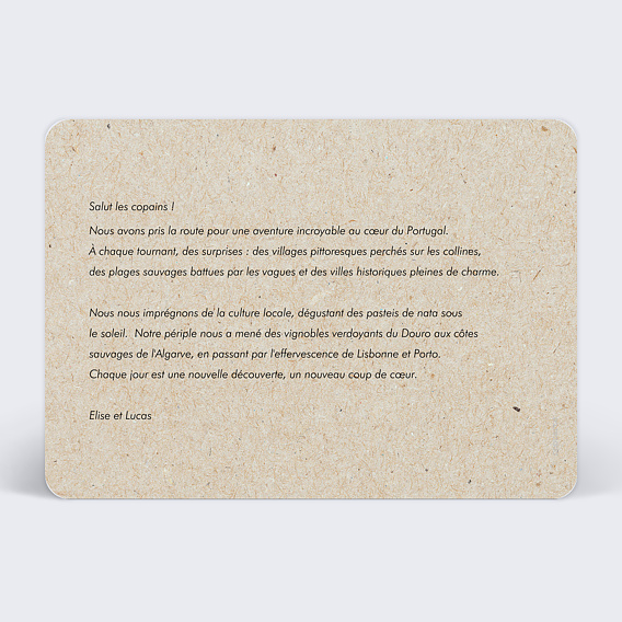 Carte postale Champêtre Kraft Verso