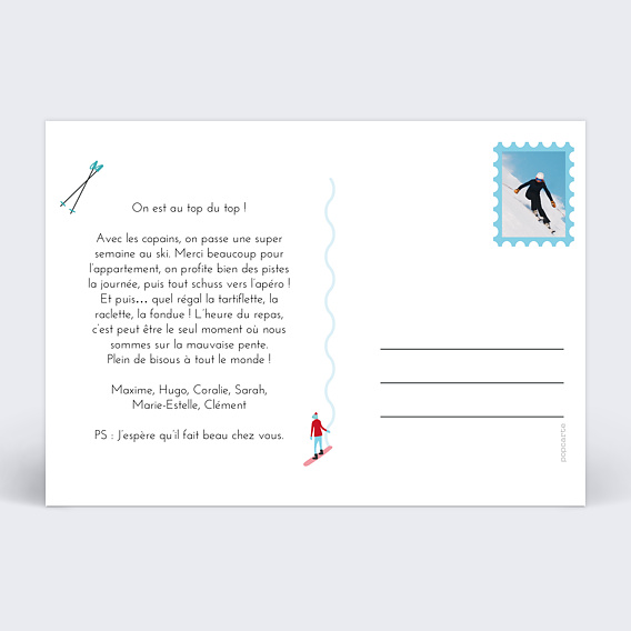 Carte postale Charme classique Montagne Verso