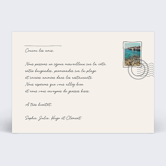 Carte postale Collage de Voyage Verso