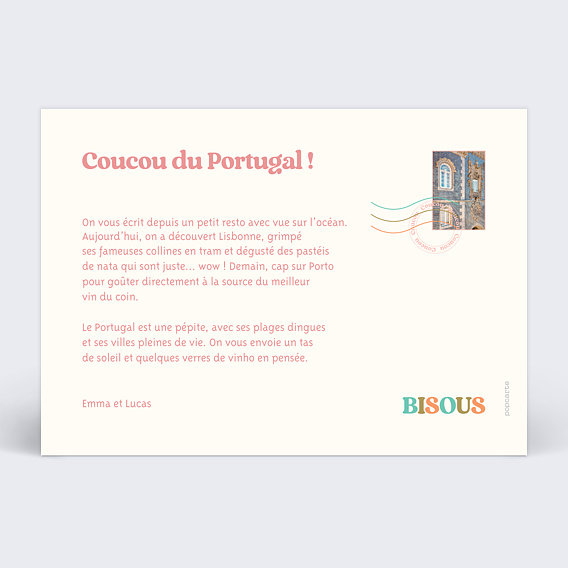 Carte postale Coucou Verso