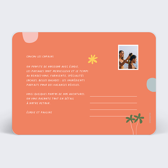 Carte postale Couleurs d'Eté Verso