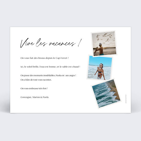 Carte postale Éclats de Photos Verso