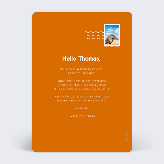 Carte postale Égypte Illustré Verso