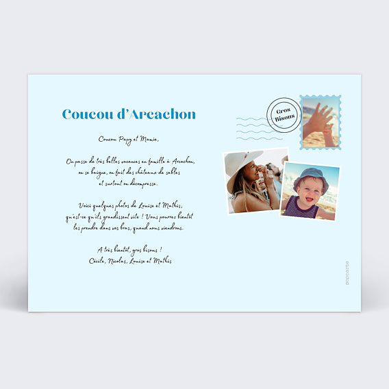 Carte postale Escapade Verso