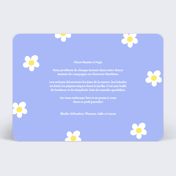 Carte postale Flowers Party Verso