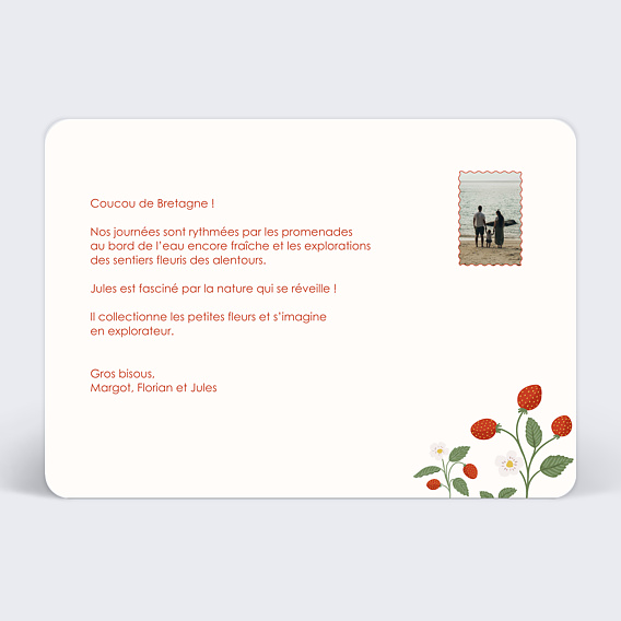 Carte postale Fruits du Printemps Verso