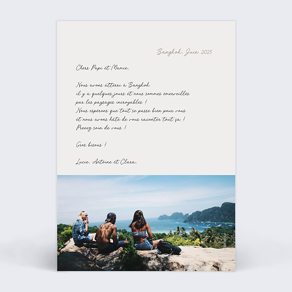 Carte postale Grande Photo Verso