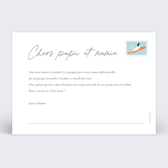 Carte postale Harmonie Verso