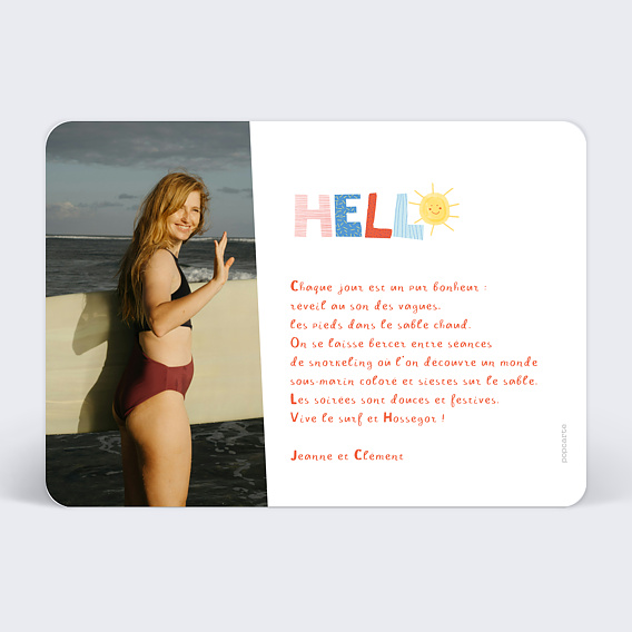 Carte postale Hello Holidays Verso