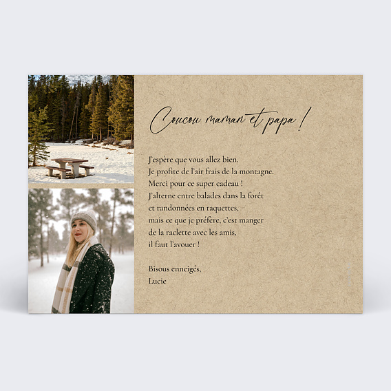 Carte postale Idylle de Montagne Verso