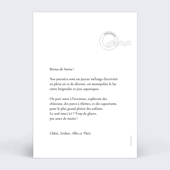 Carte postale Joli Classique Verso