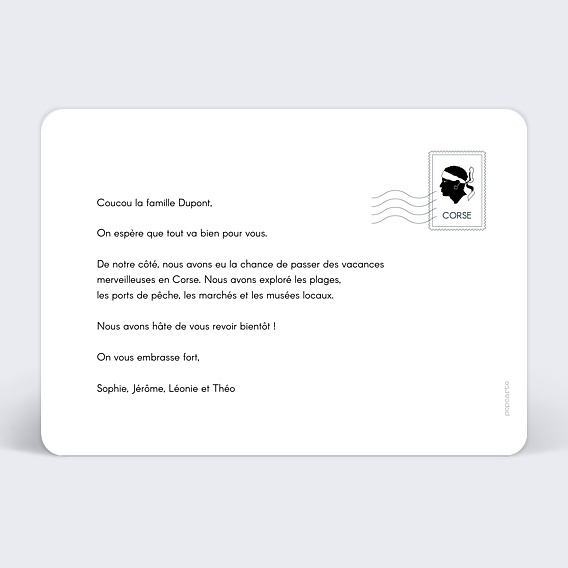 Carte postale L'île de beauté Verso