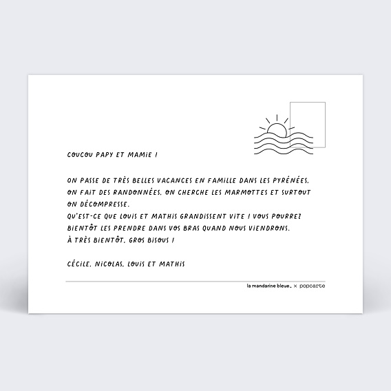 Carte postale La Mandarine Bleue x Popcarte - Vélo Verso