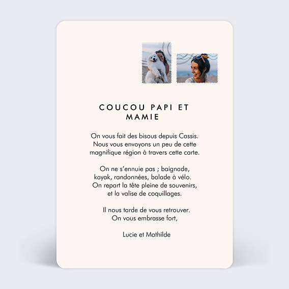 Carte postale Latitude Verso