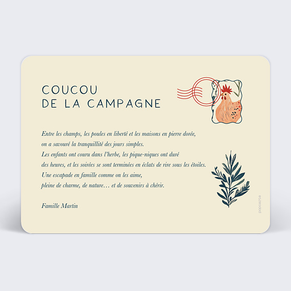 Carte postale Liberty Campagne Verso