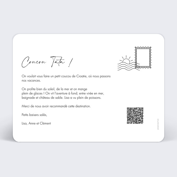 Carte postale Moderne Minimaliste Verso