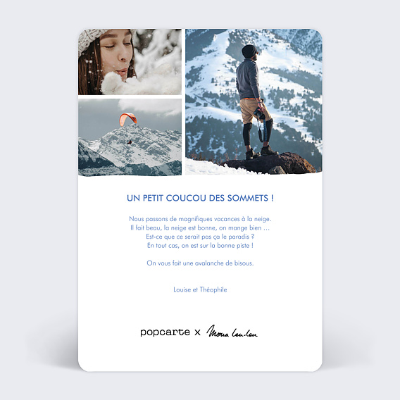 Carte postale Mona Leu-Leu x Popcarte - Parapente Verso