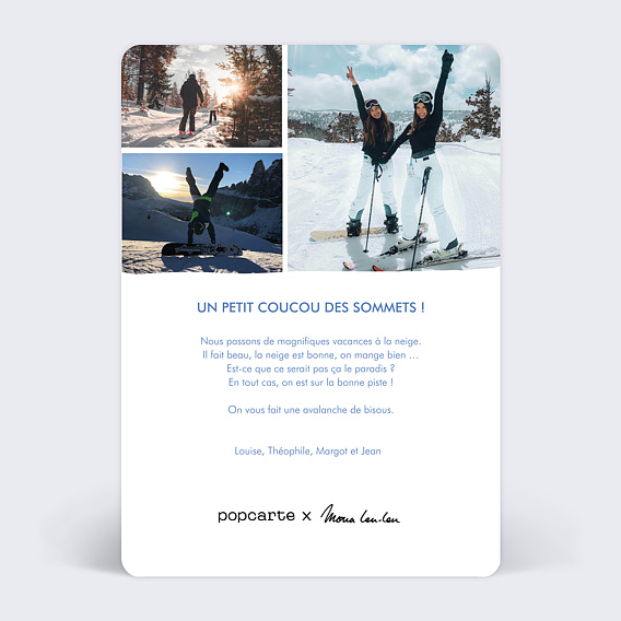 Carte postale Mona Leu-Leu x Popcarte - Ski Verso