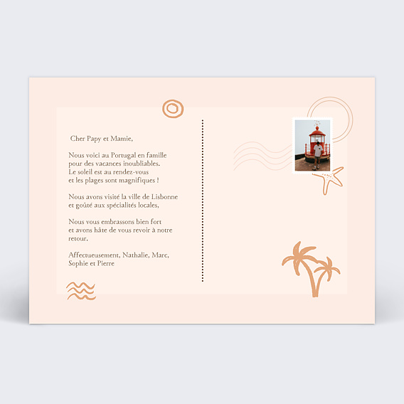 Carte postale Motif Terracotta Verso