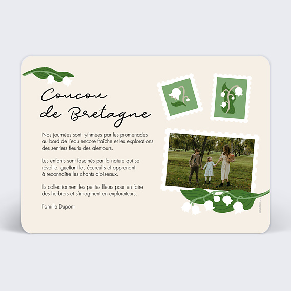 Carte postale Muguet de Mai Verso