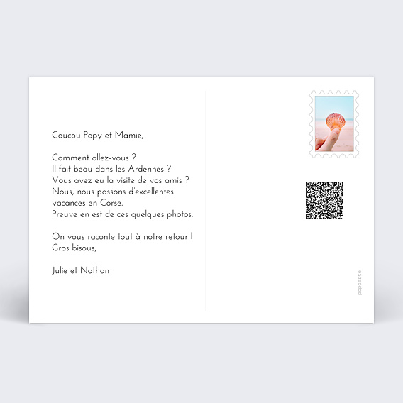 Carte postale Multiphoto horizontale 2-1 Verso