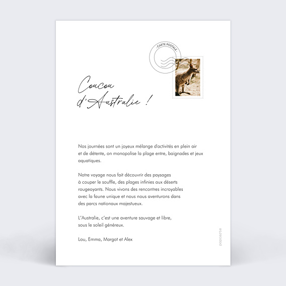 Carte postale Pastille Portrait Verso