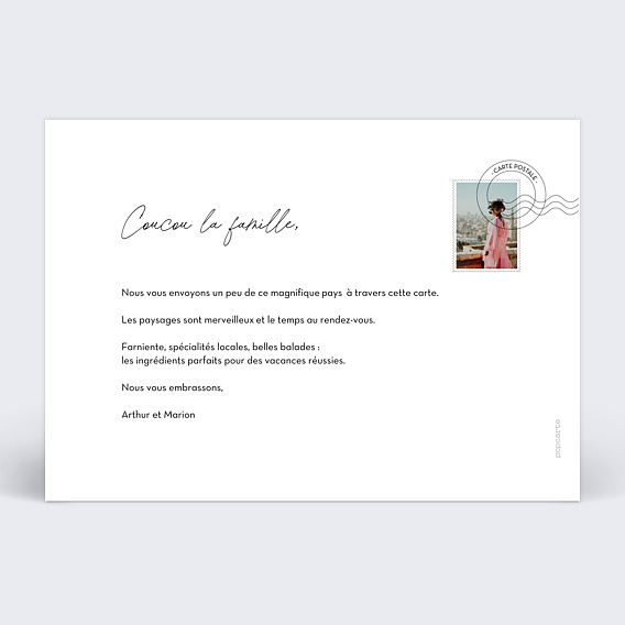 Carte postale Pastille Verso