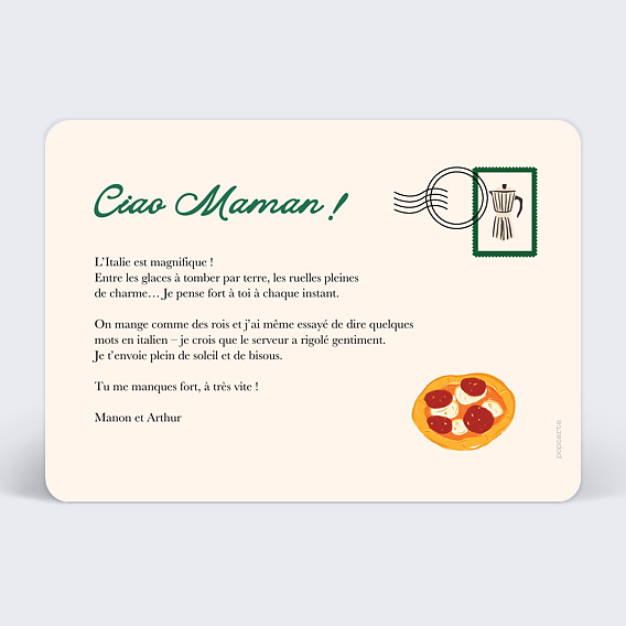 Carte postale Pêle Mêle Italie Verso