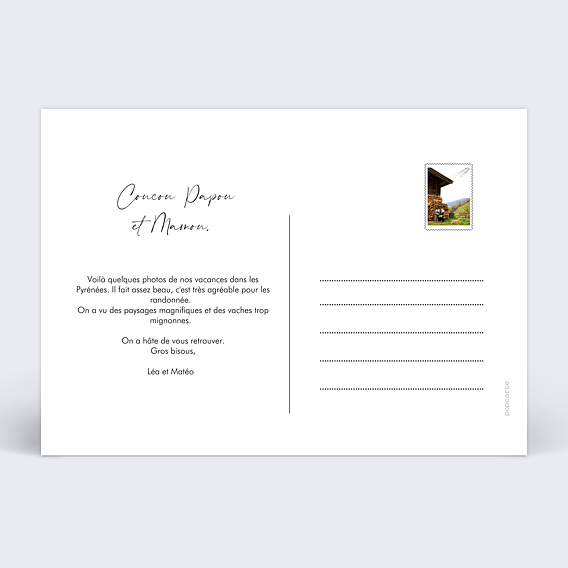 Carte postale Petits Randonneurs Verso