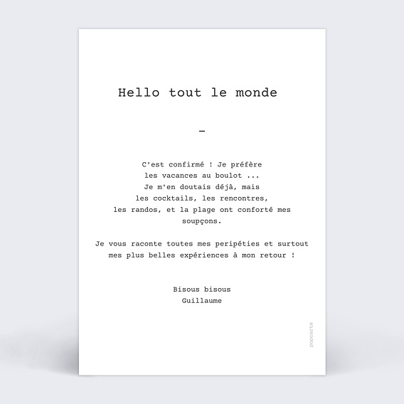 Carte postale Polaroid Simple II Verso