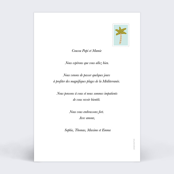 Carte postale Rêve d'Eté Verso