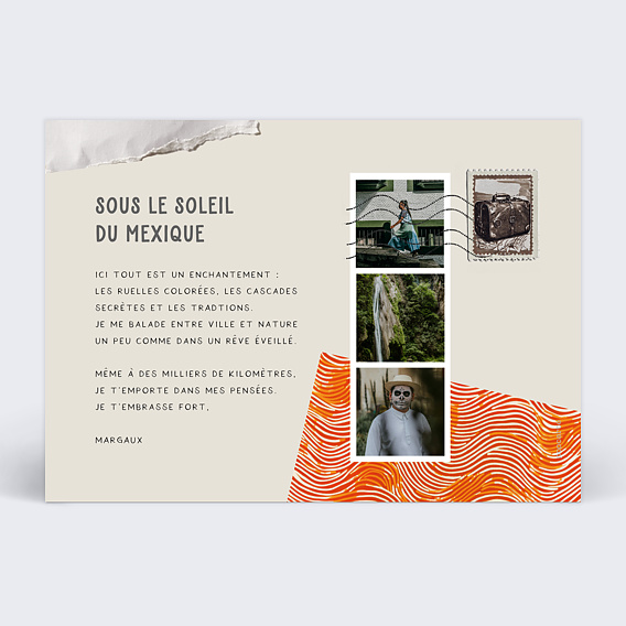 Carte postale Scrap de voyage Verso