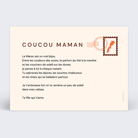 Carte postale Maps Maroc Verso