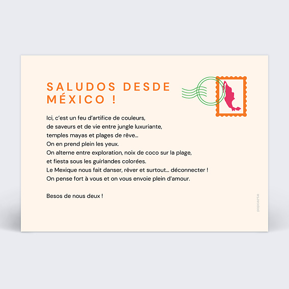 Carte postale Maps Mexique Verso