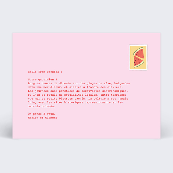 Carte postale Souvenirs Polaroïdes Verso