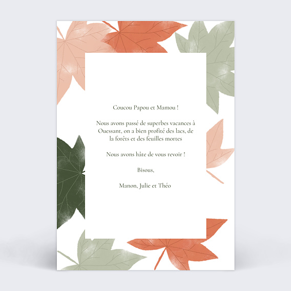 Carte postale Toussaint Verso