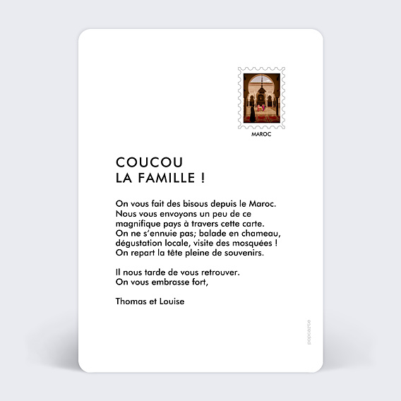 Carte postale Traversée Verso