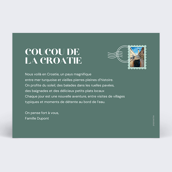 Carte postale Triptyque coloré Verso