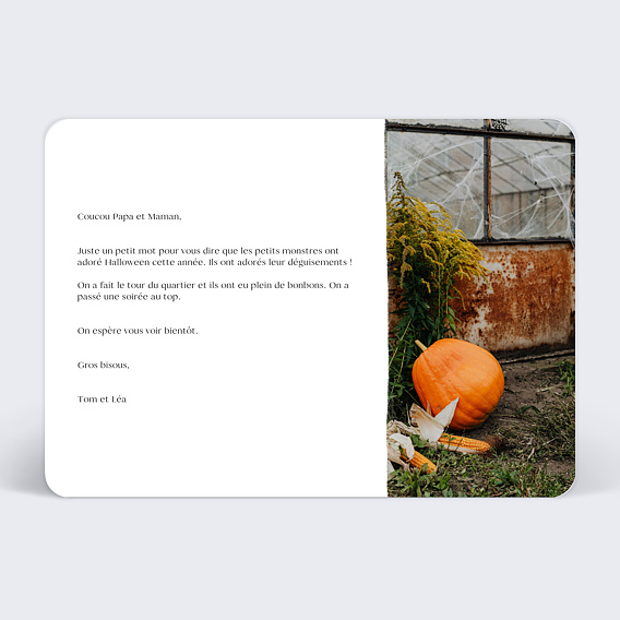 Carte postale Triptyque Halloween Verso