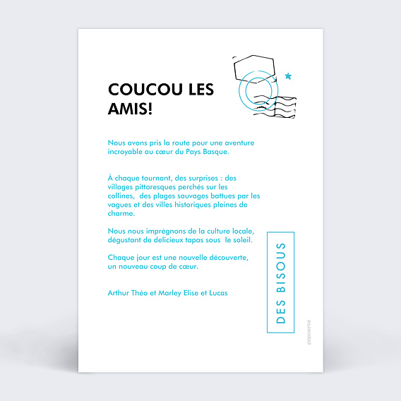 Carte postale Tryptique Vertical Verso