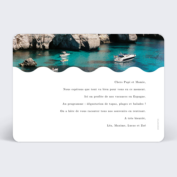 Carte postale Vague Verso