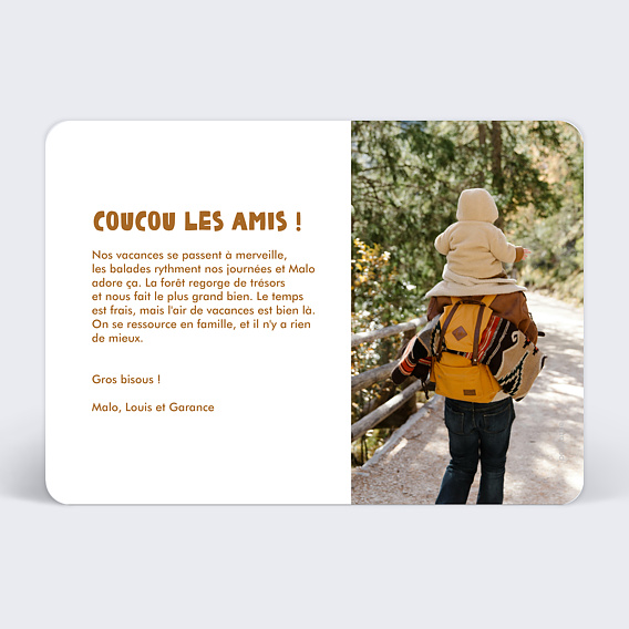 Carte postale Vive les champignons Verso