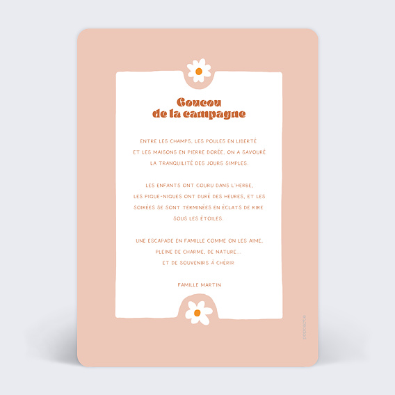 Carte postale White Flowers Verso