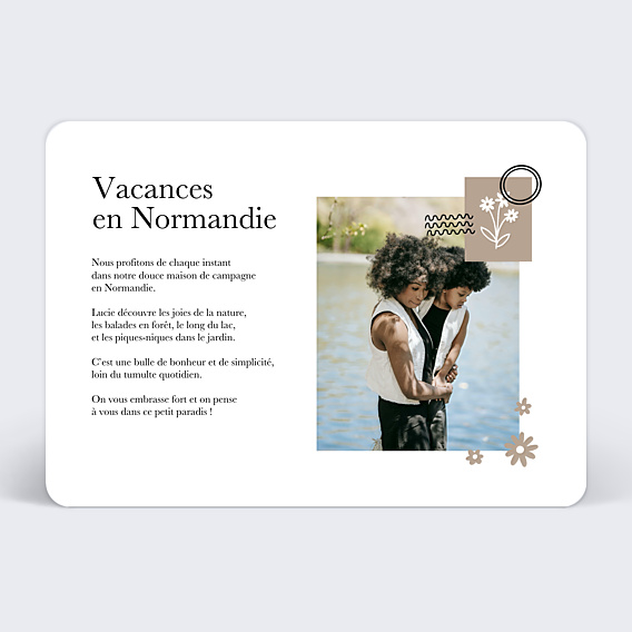 Carte Postale Etiquette Fleur
