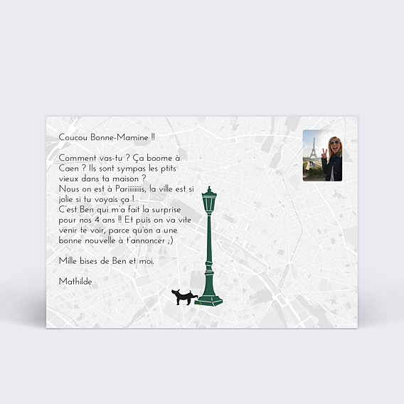Carte Postale Typographie Paris