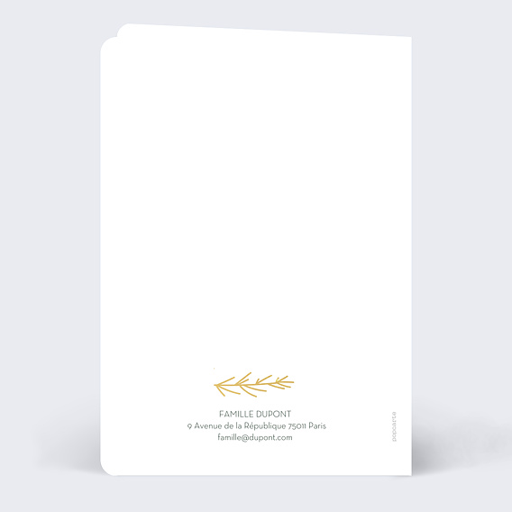 Carte postale Hiver Cadre Végétal Ocre Verso